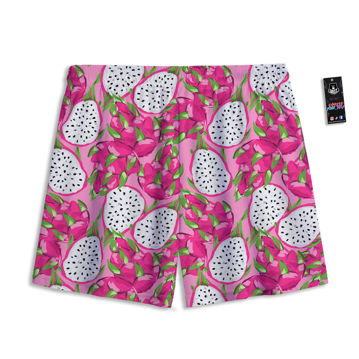 Pitaya Tropical Print Pattern Mesh Shorts-grizzshop