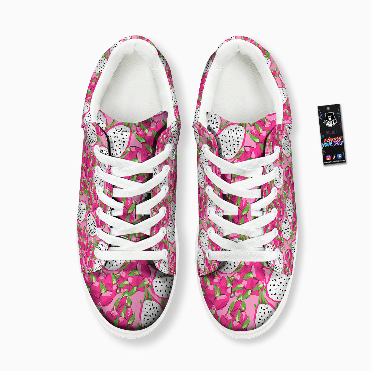 Pitaya Tropical Print Pattern Platform Shoes-grizzshop