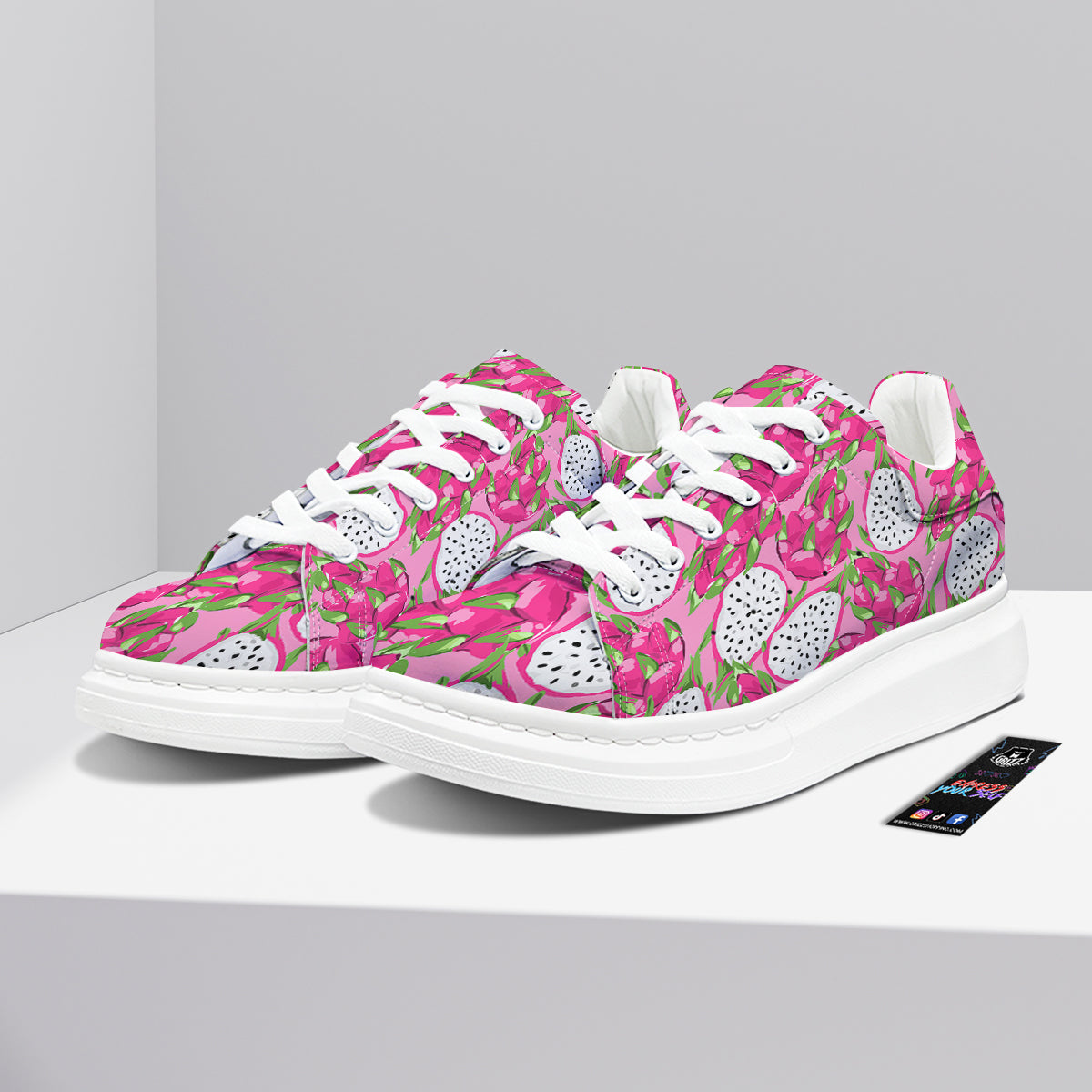 Pitaya Tropical Print Pattern Platform Shoes-grizzshop