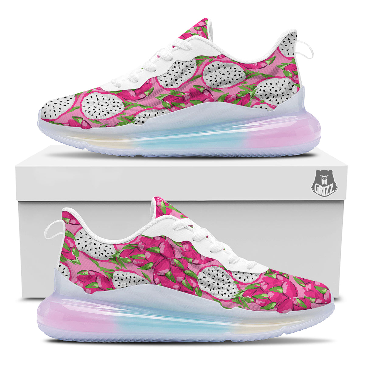 Pitaya Tropical Print Pattern Running Sneakers-grizzshop