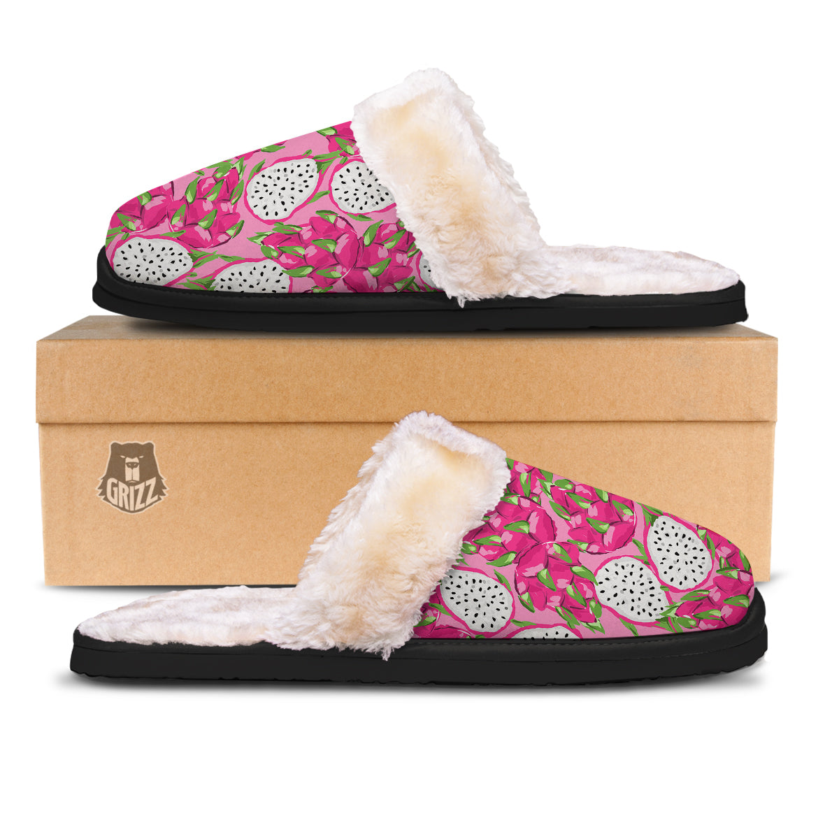 Pitaya Tropical Print Pattern Slippers-grizzshop