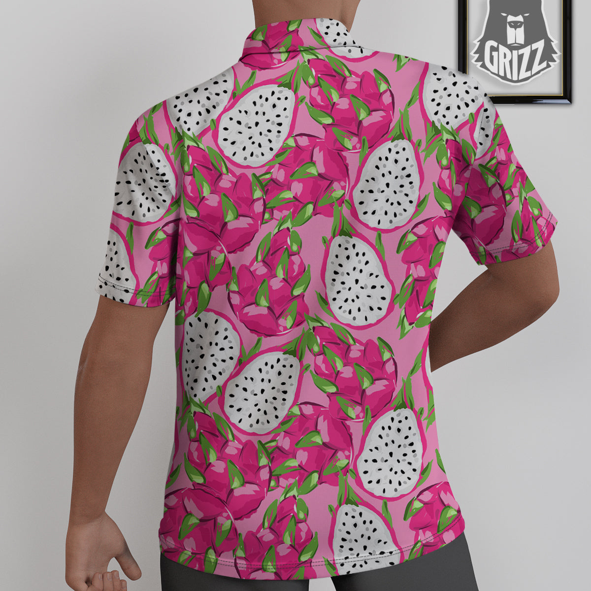 Pitaya Tropical Print Pattern Untucked Shirts-grizzshop