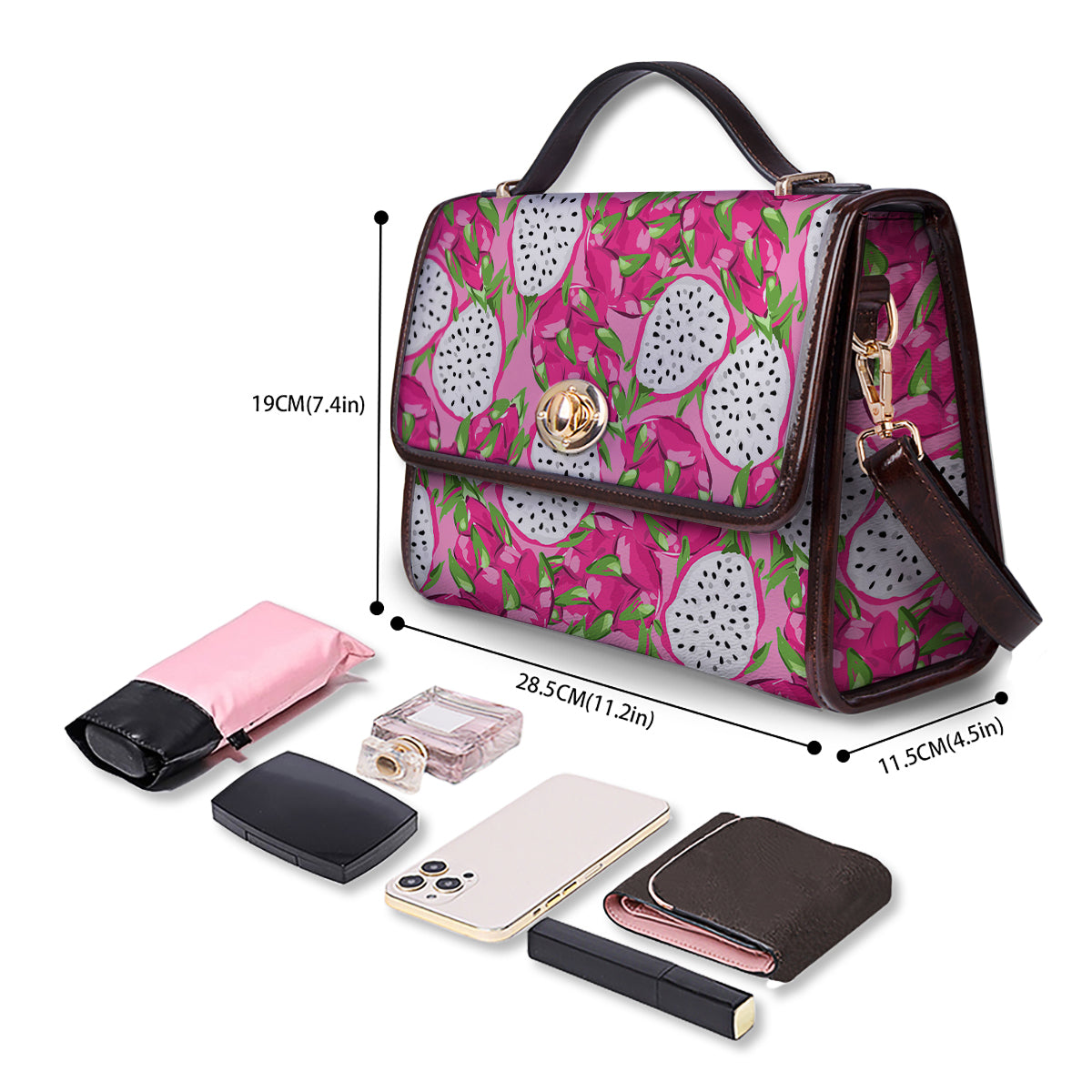 Pitaya Tropical Print Pattern Women's Satchel Bag-grizzshop