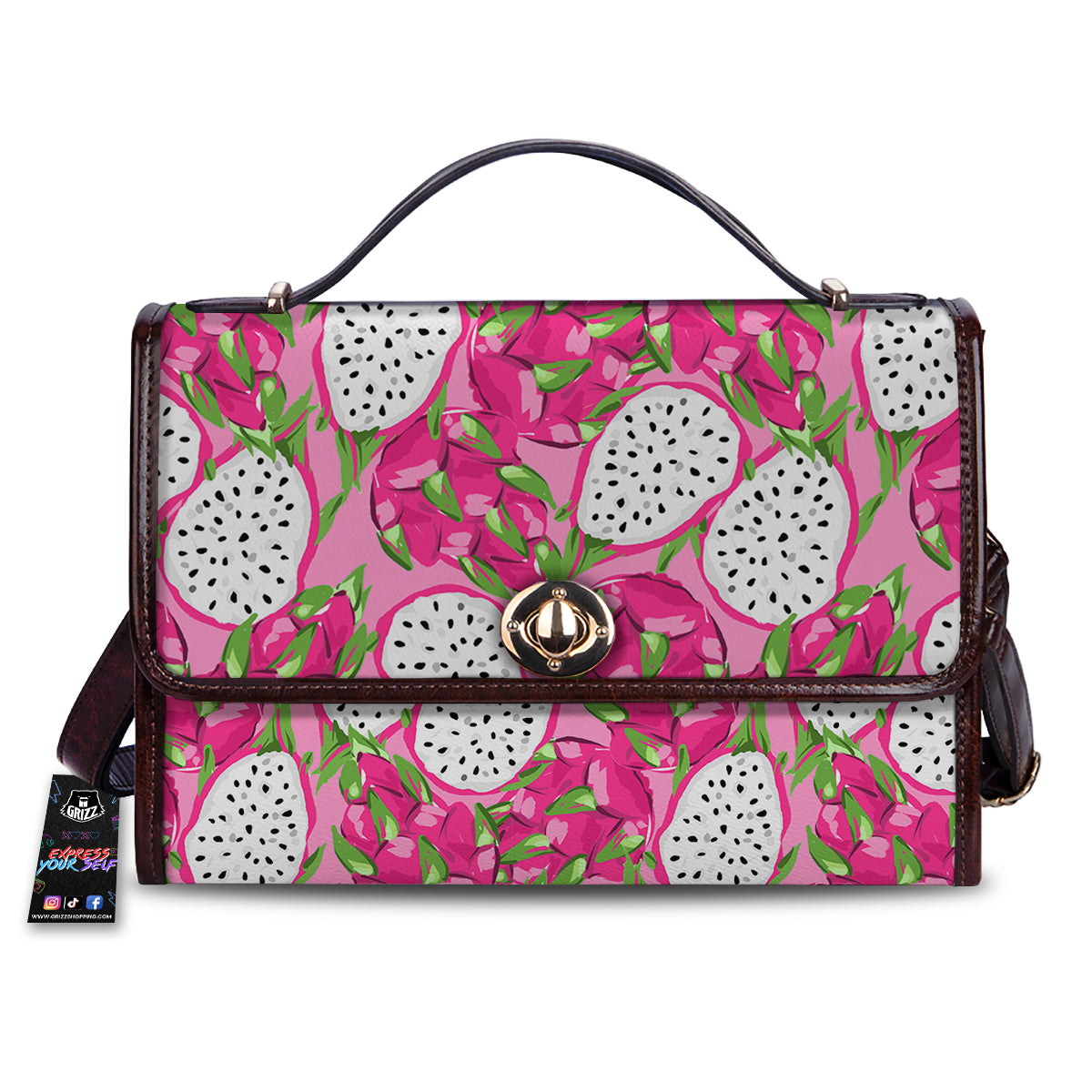 Pitaya Tropical Print Pattern Women's Satchel Bag-grizzshop