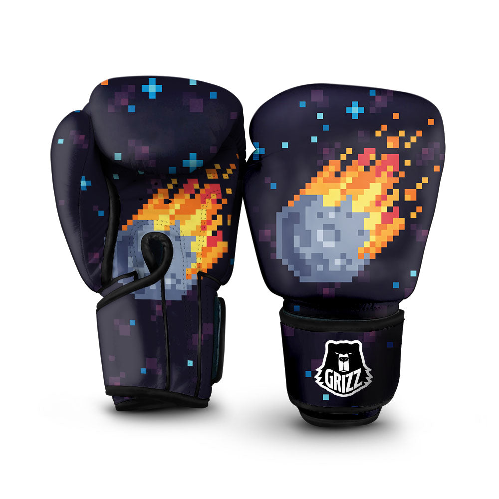 Pixel 8 Bit Meteorite Burnning Print Boxing Gloves-grizzshop