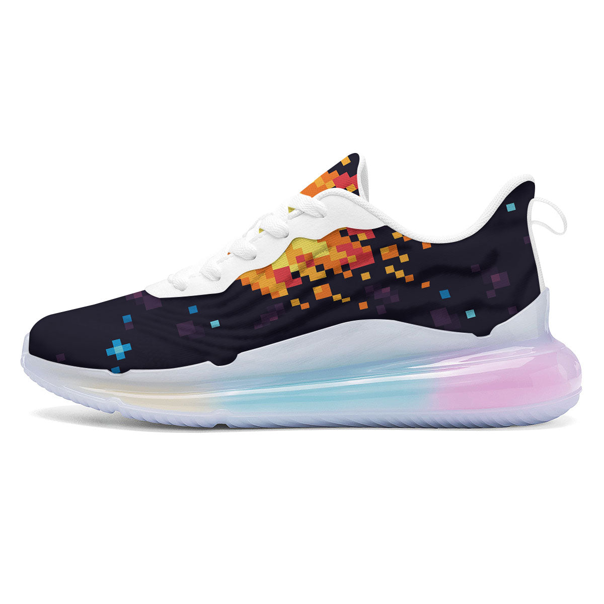Pixel 8 Bit Meteorite Burnning Print Running Sneakers-grizzshop