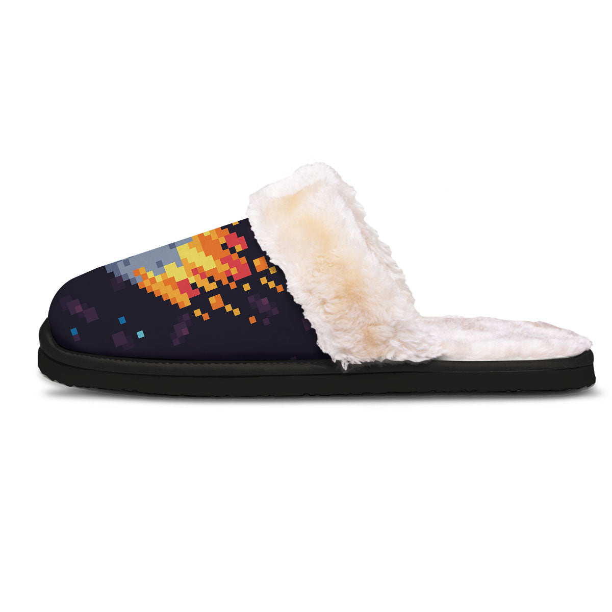 Pixel 8 Bit Meteorite Burnning Print Slippers-grizzshop