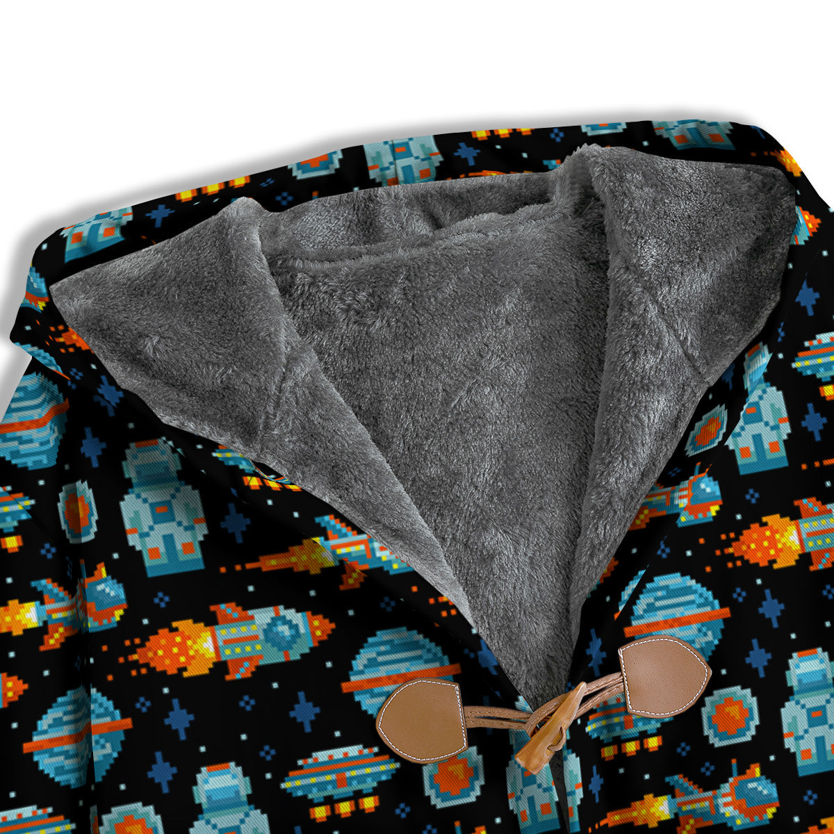 Pixel Art Space 8 Bit Print Pattern Men's Windbreaker Jacket-grizzshop