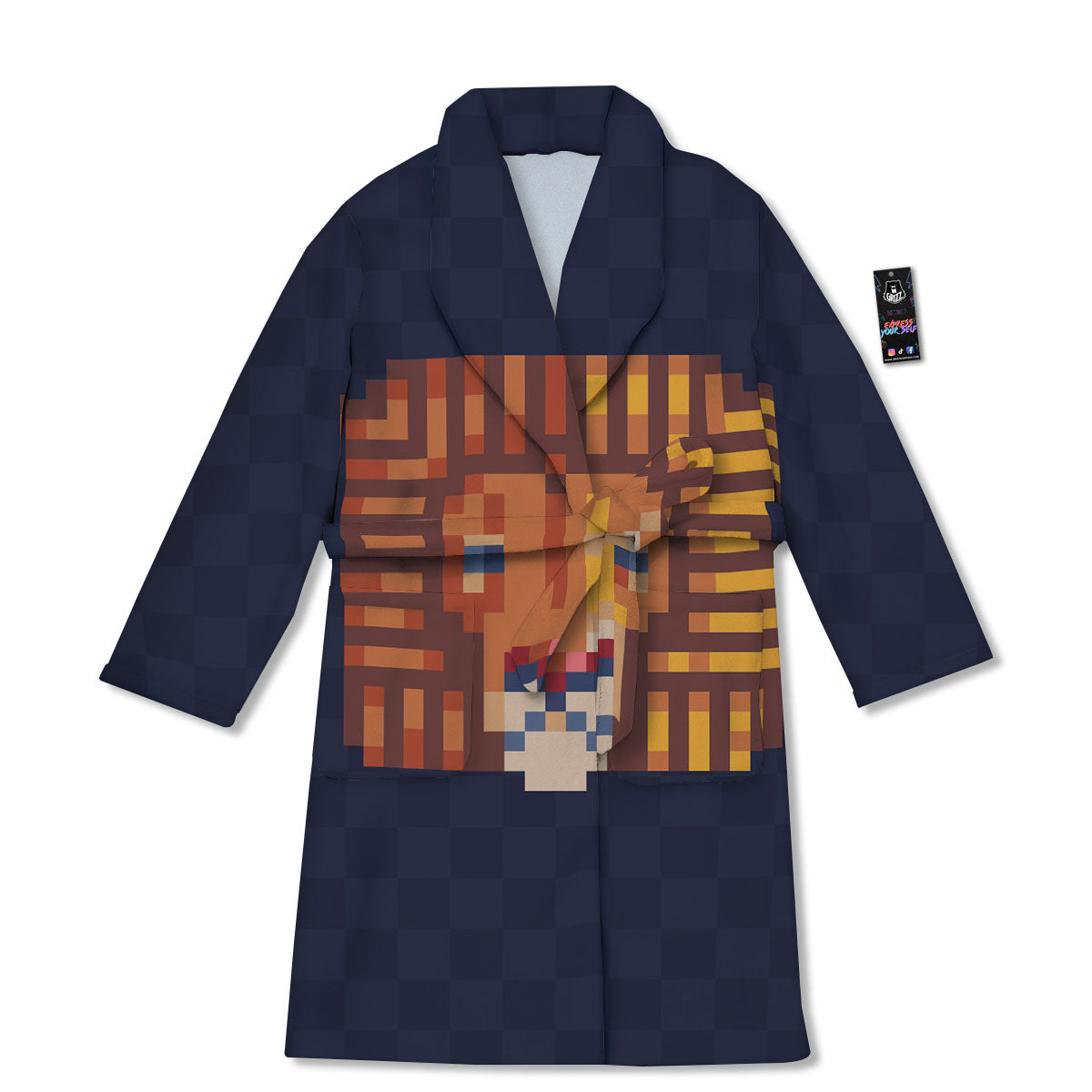 Pixel Leo Print Bathrobe-grizzshop