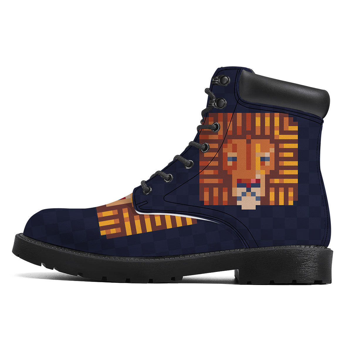 Pixel Leo Print Boots-grizzshop