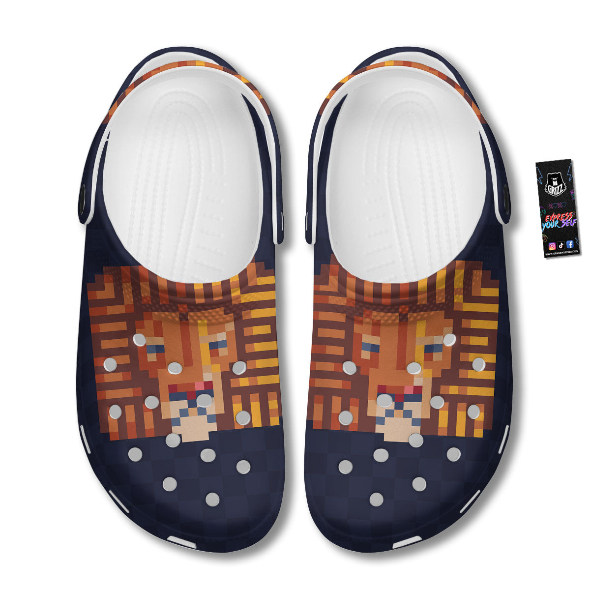 Pixel Leo Print Clog-grizzshop