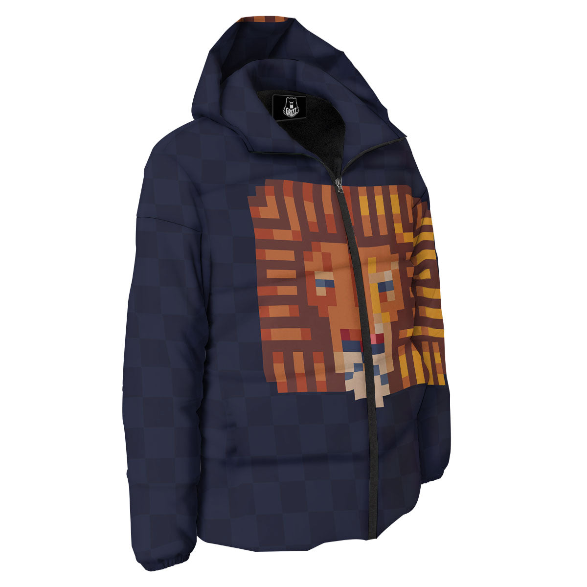 Pixel Leo Print Down Jacket-grizzshop