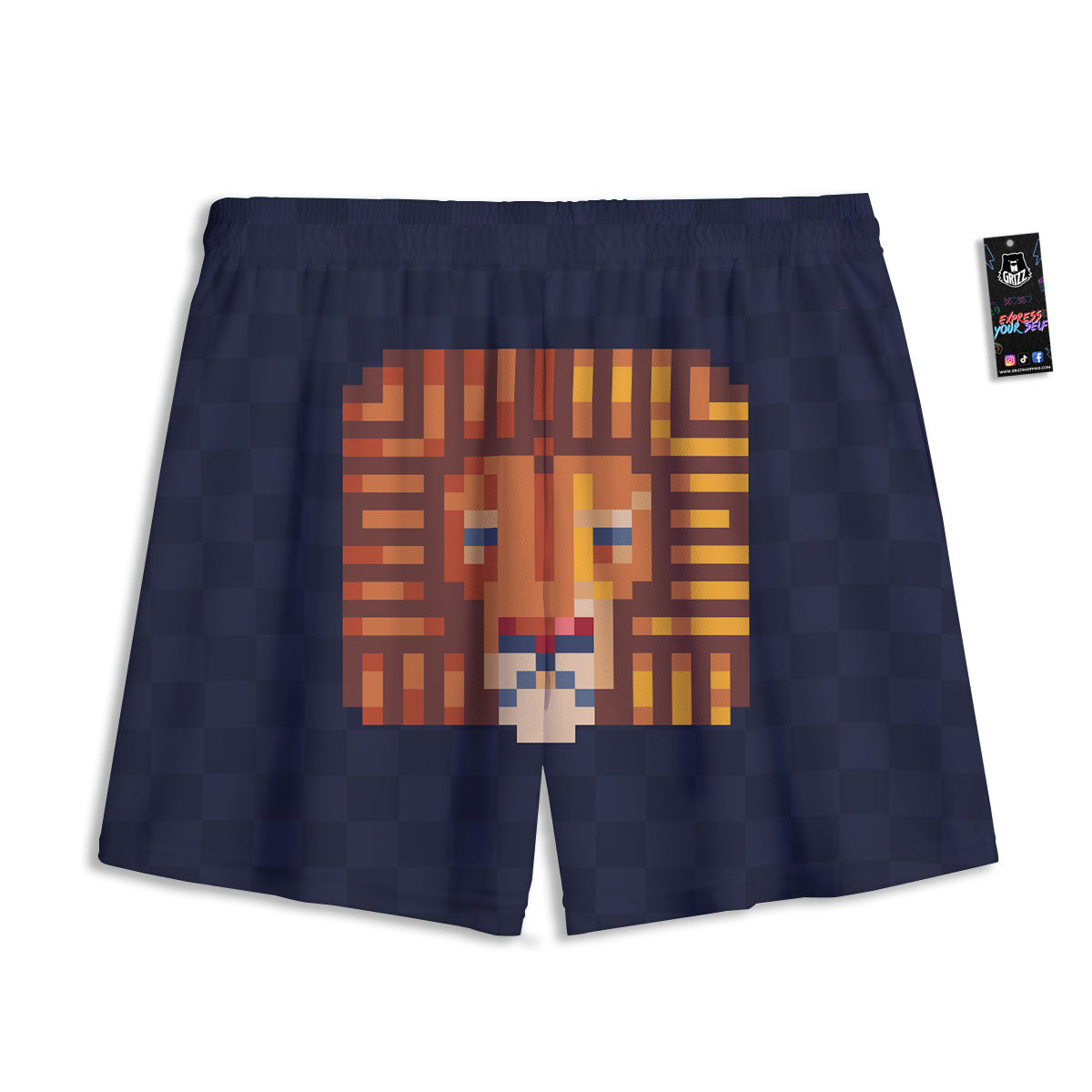 Pixel Leo Print Mesh Shorts-grizzshop