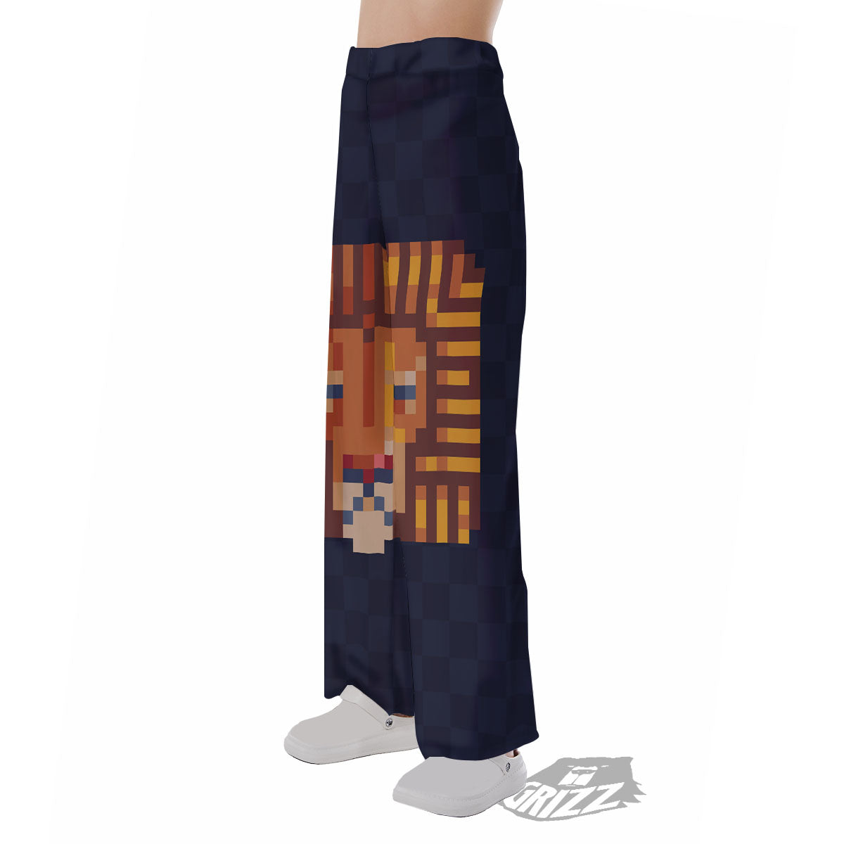Pixel Leo Print Pajama Pants-grizzshop