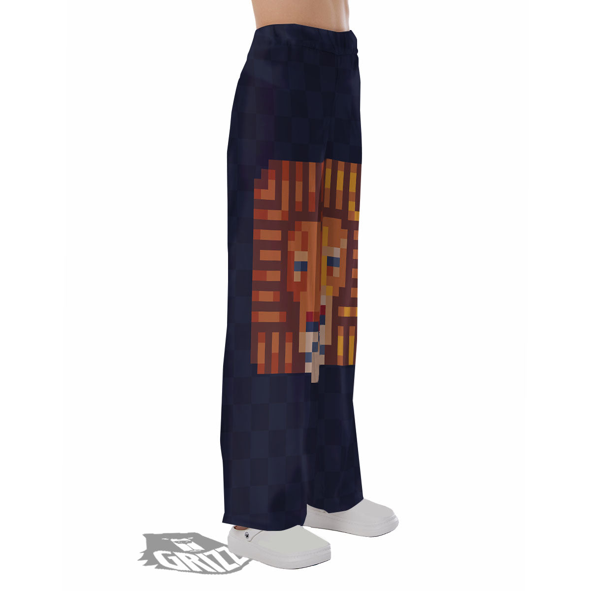Pixel Leo Print Pajama Pants-grizzshop