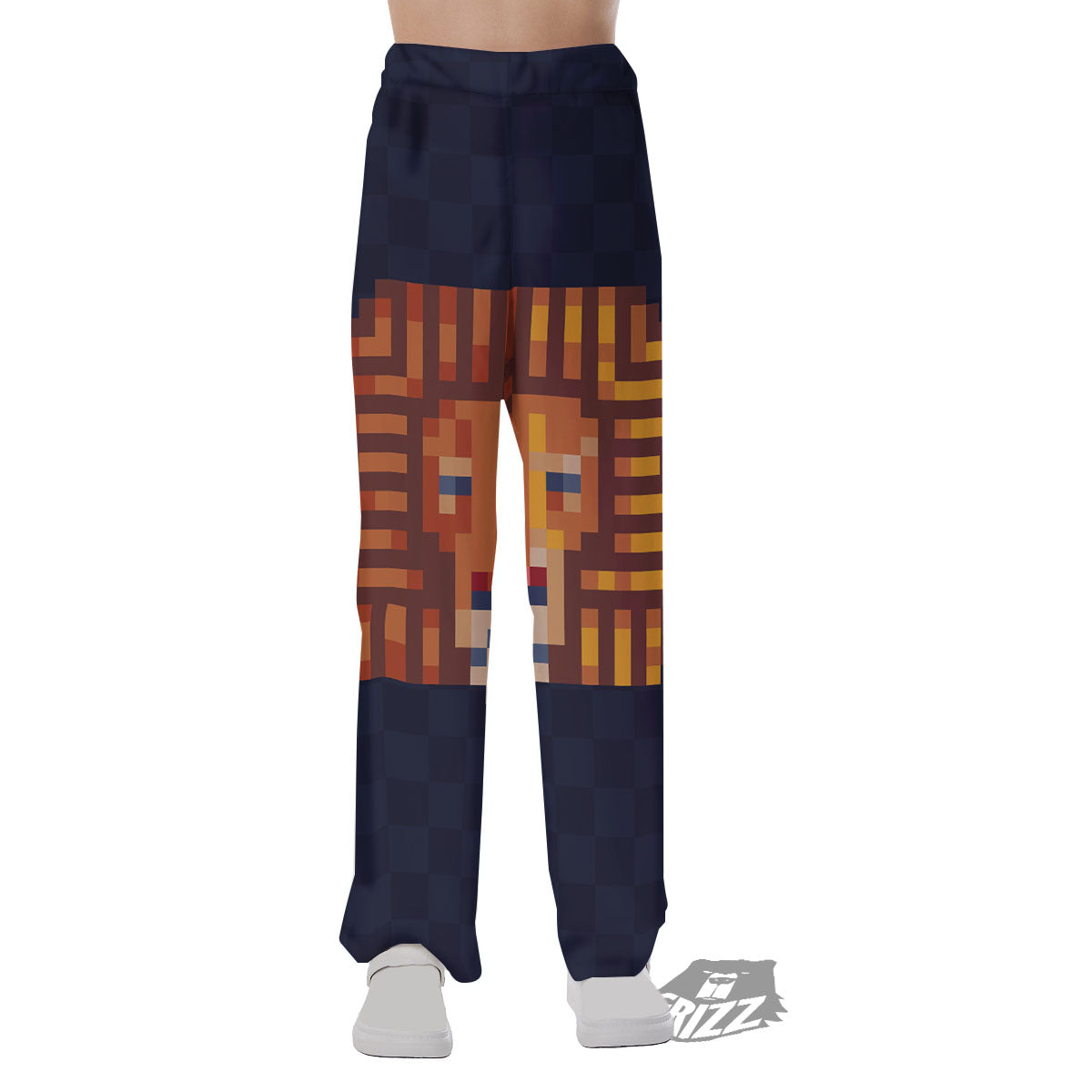 Pixel Leo Print Pajama Pants-grizzshop