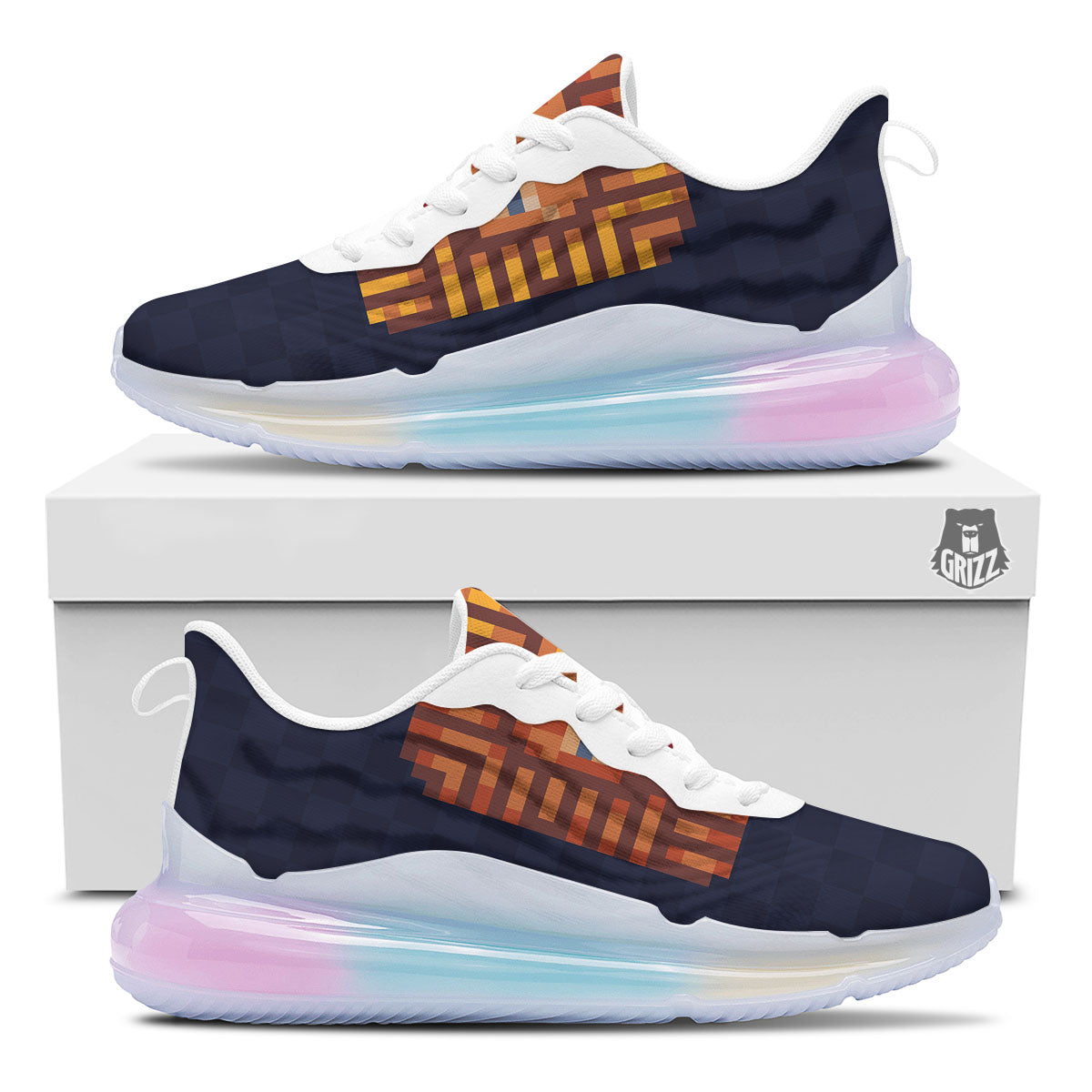 Pixel Leo Print Running Sneakers-grizzshop