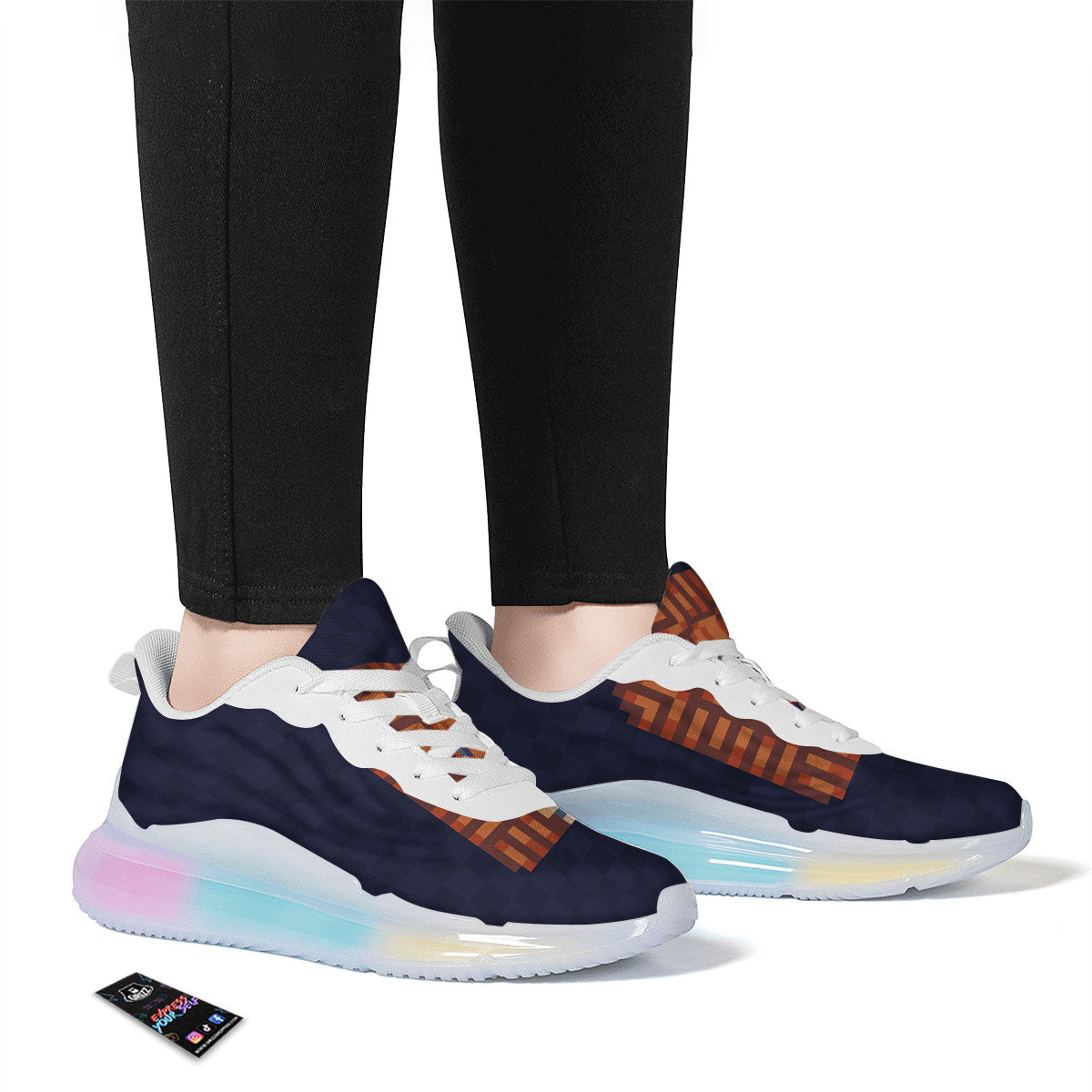 Pixel Leo Print Running Sneakers-grizzshop