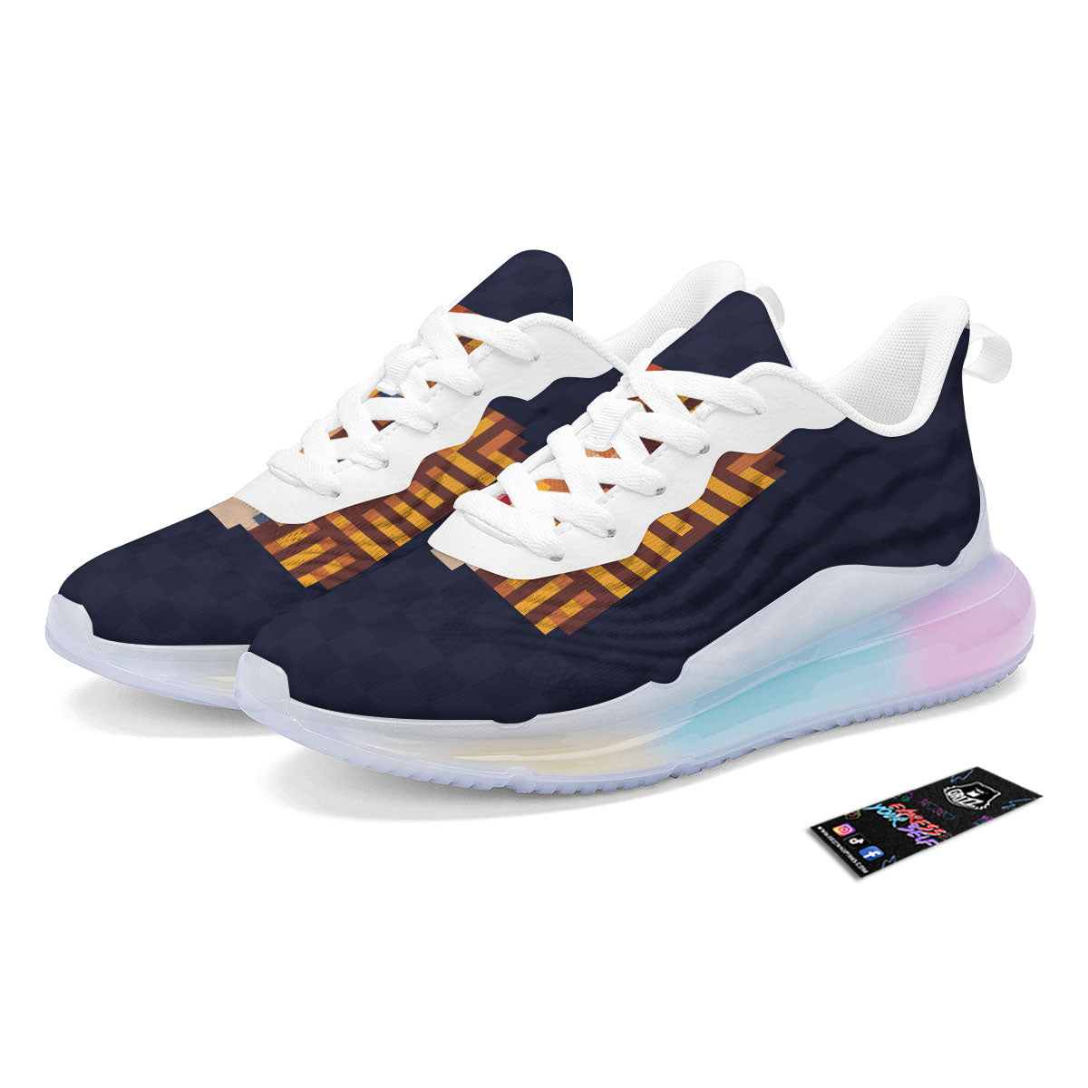 Pixel Leo Print Running Sneakers-grizzshop