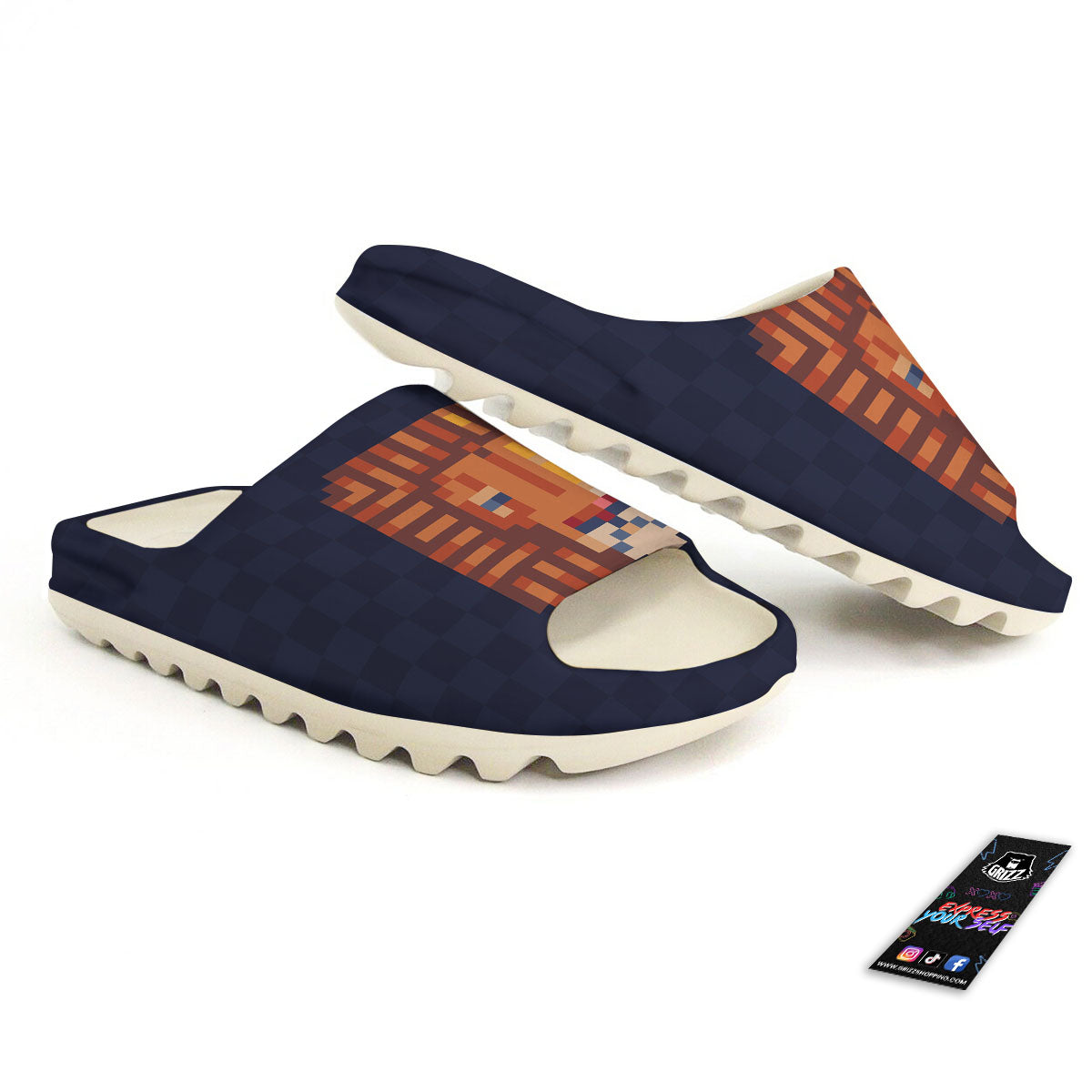 Pixel Leo Print Sandals-grizzshop