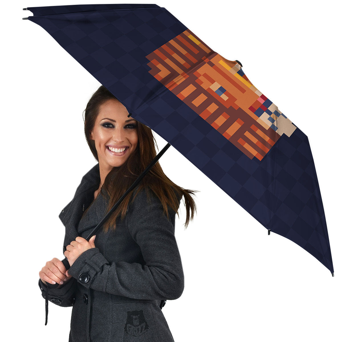 Pixel Leo Print Umbrella-grizzshop