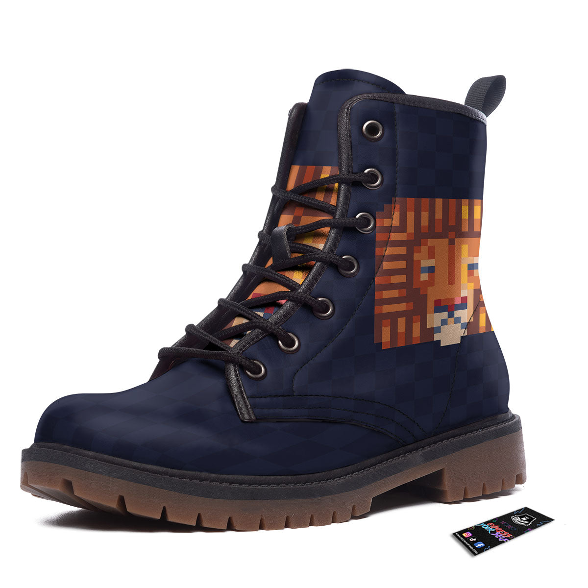 Pixel Leo Print Work Boots-grizzshop