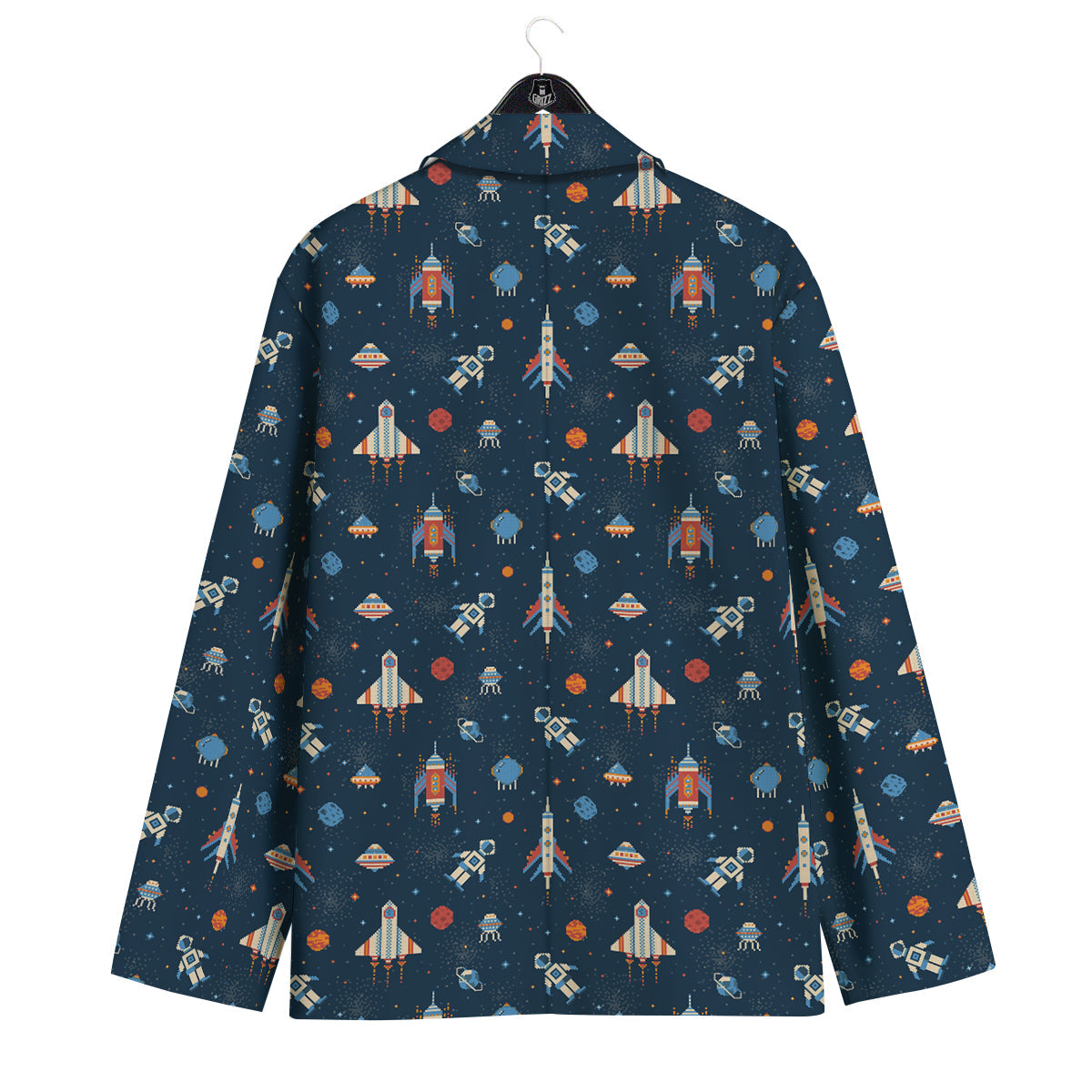 Pixel Space And Astronaut Print Pattern Men's Sport Coat-grizzshop