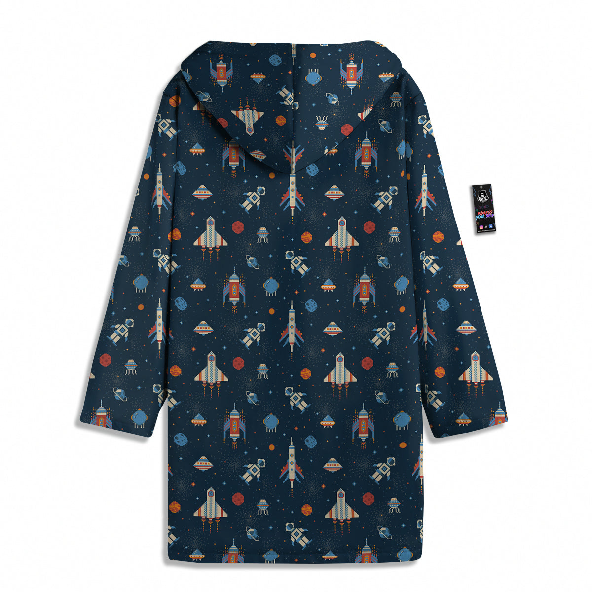 Pixel Space And Astronaut Print Pattern Men's Windbreaker Jacket-grizzshop