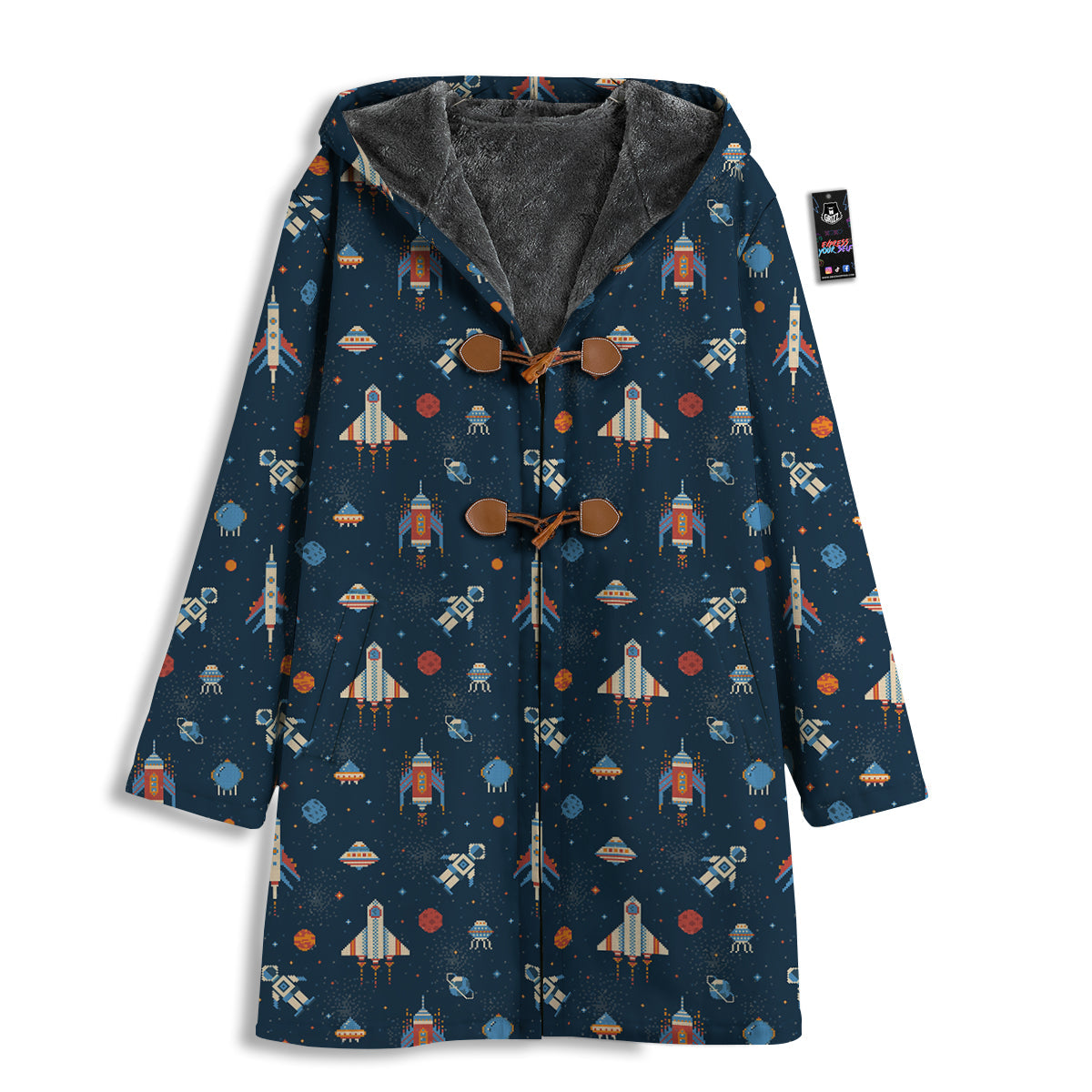 Pixel Space And Astronaut Print Pattern Men's Windbreaker Jacket-grizzshop