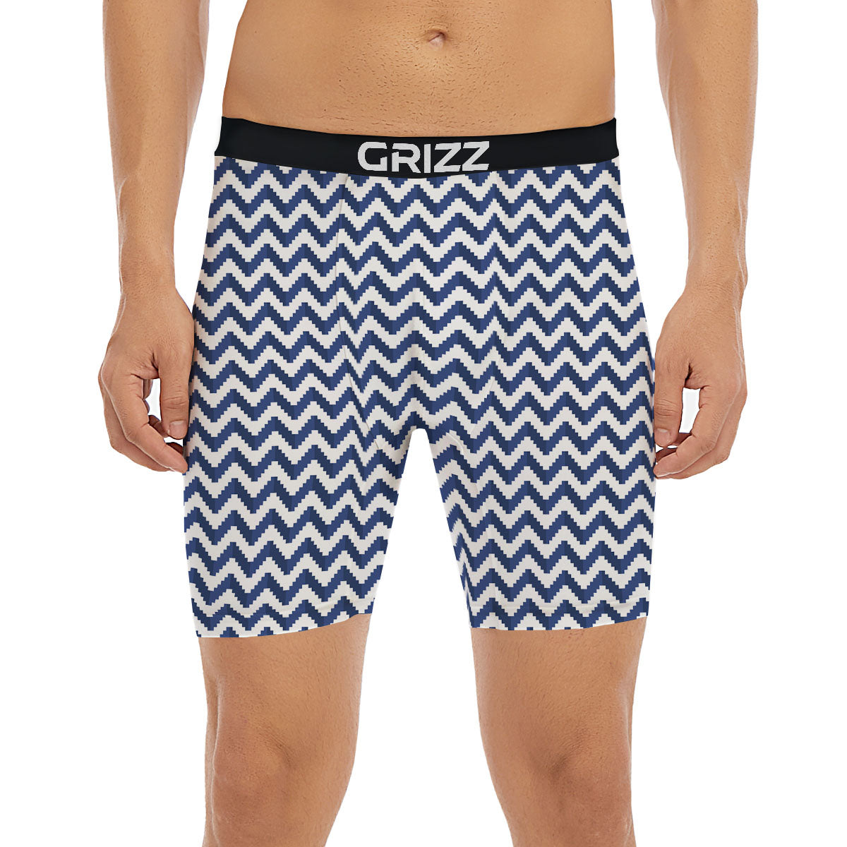 Pixel Zigzag Print Pattern Boxer Briefs-grizzshop