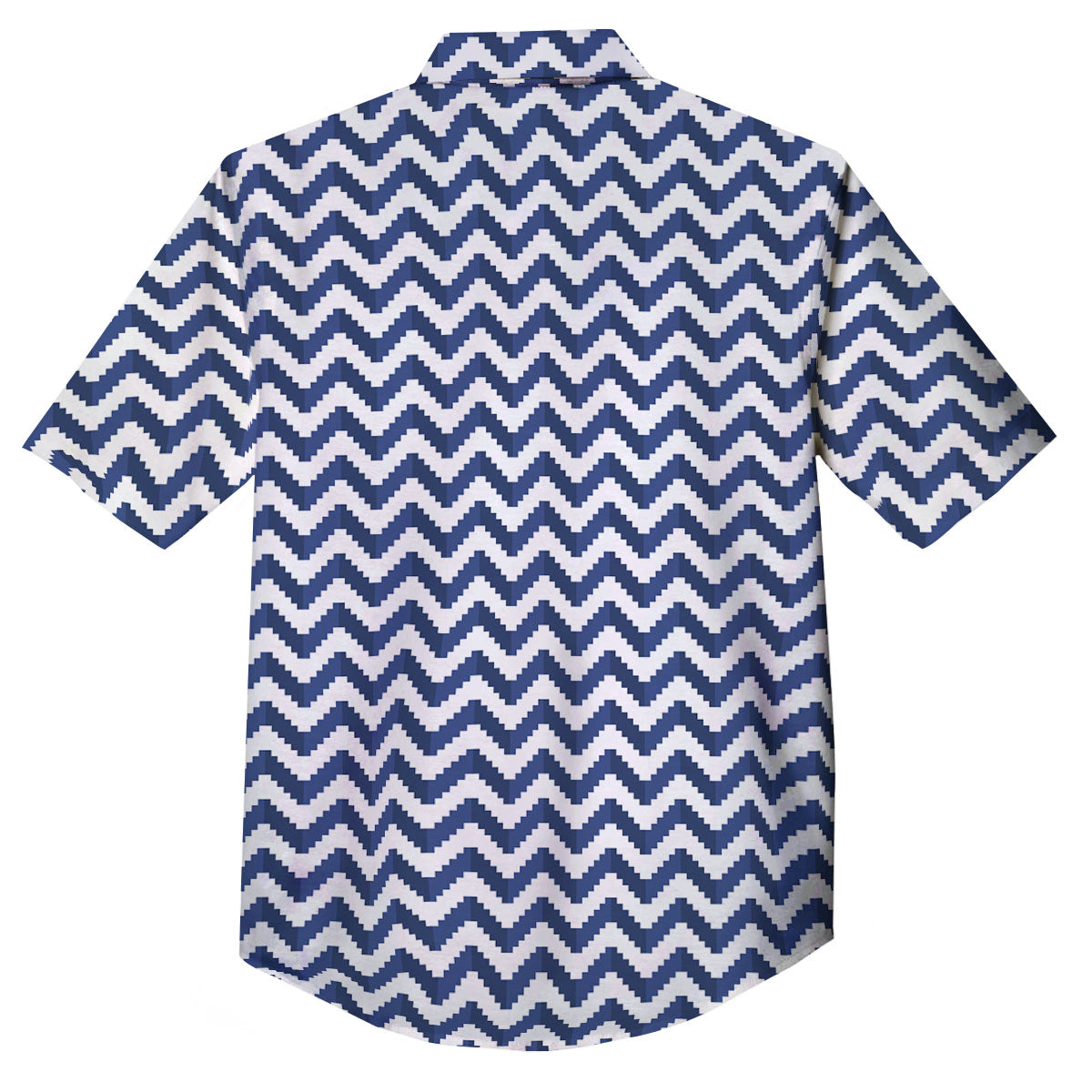 Pixel Zigzag Print Pattern Button Up Shirt-grizzshop