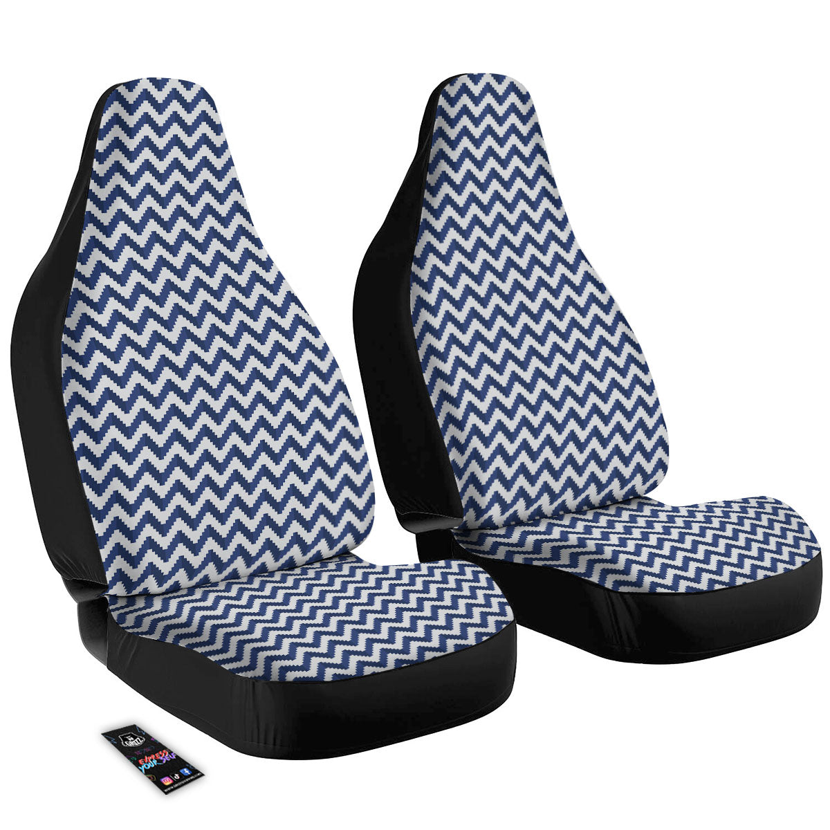 Pixel Zigzag Print Pattern Car Seat Covers-grizzshop