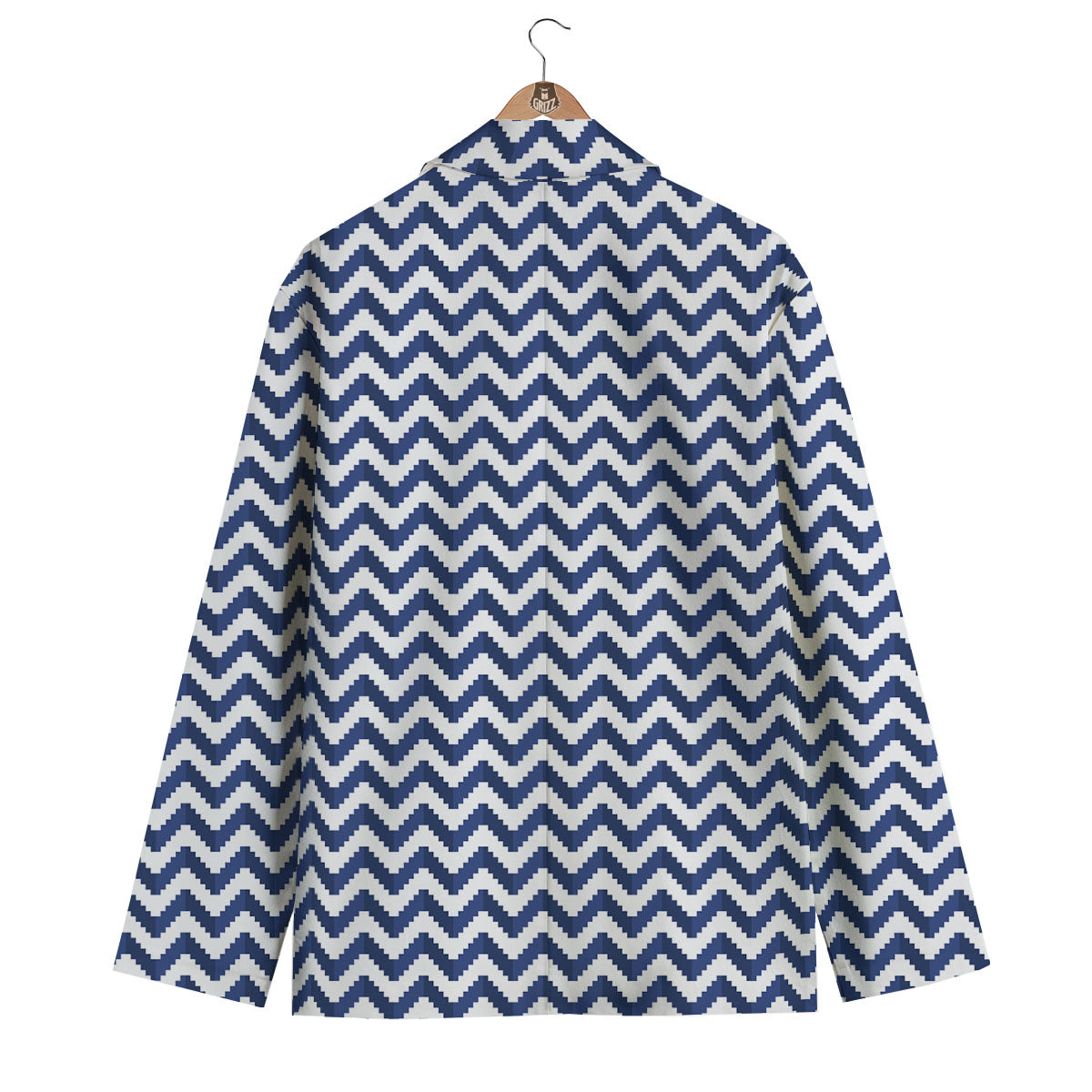 Pixel Zigzag Print Pattern Men's Blazer-grizzshop