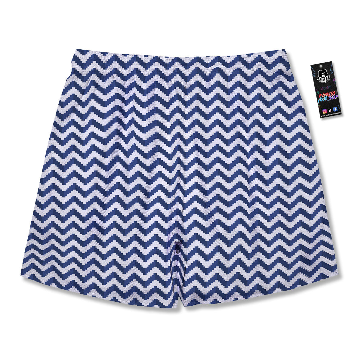 Pixel Zigzag Print Pattern Men's Running Shorts-grizzshop