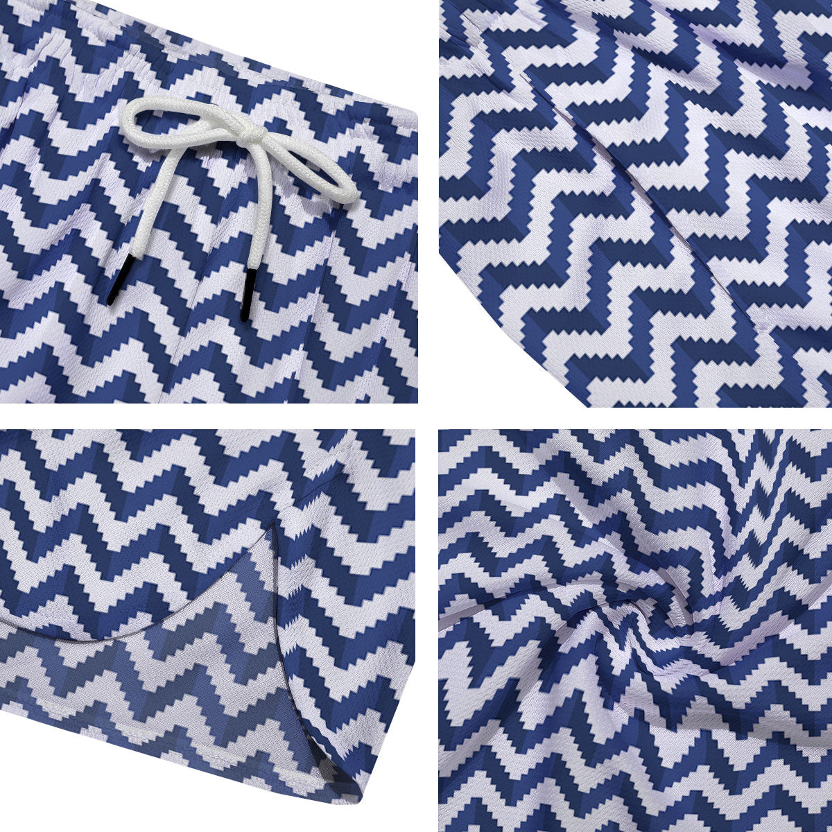 Pixel Zigzag Print Pattern Men's Running Shorts-grizzshop