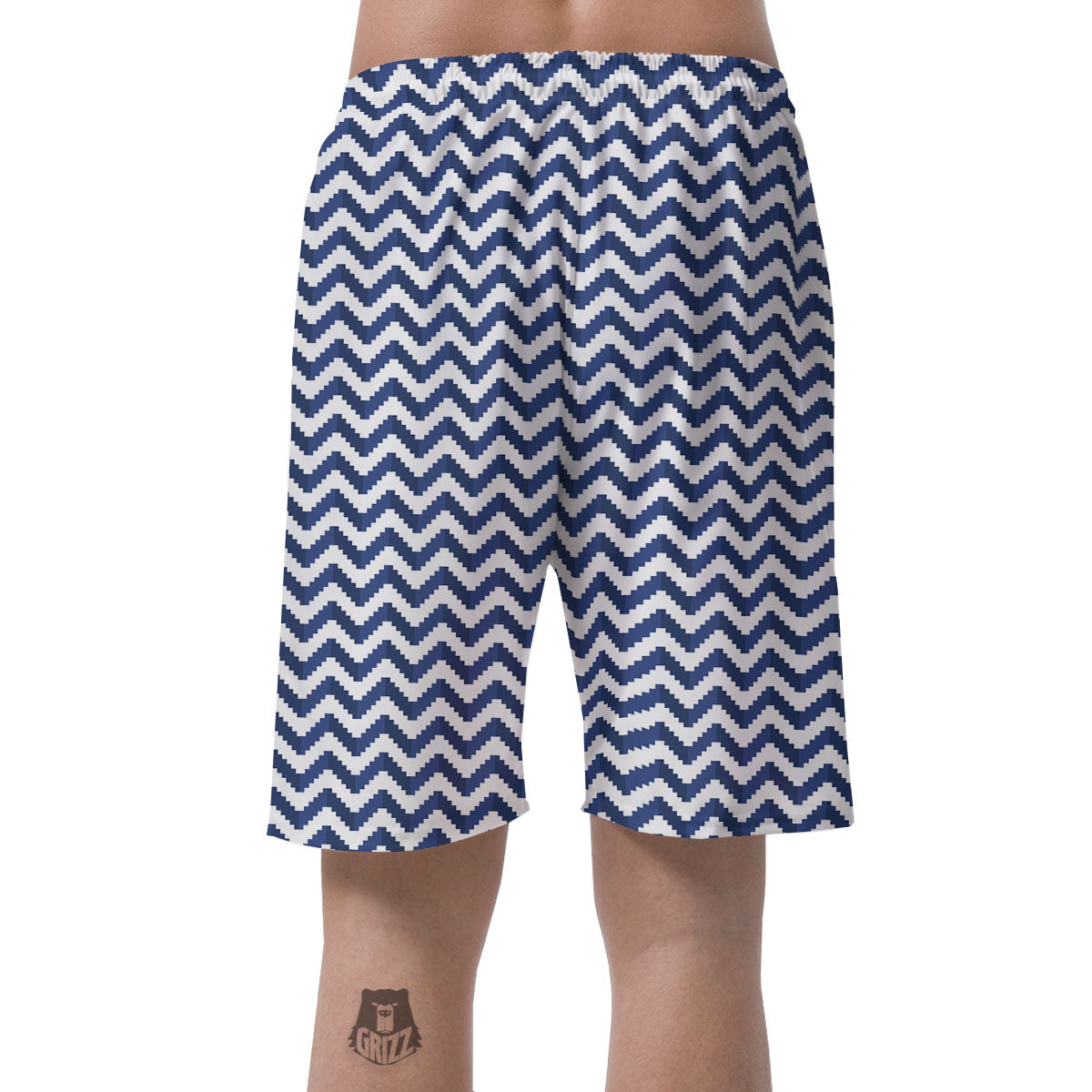 Pixel Zigzag Print Pattern Men's Shorts-grizzshop