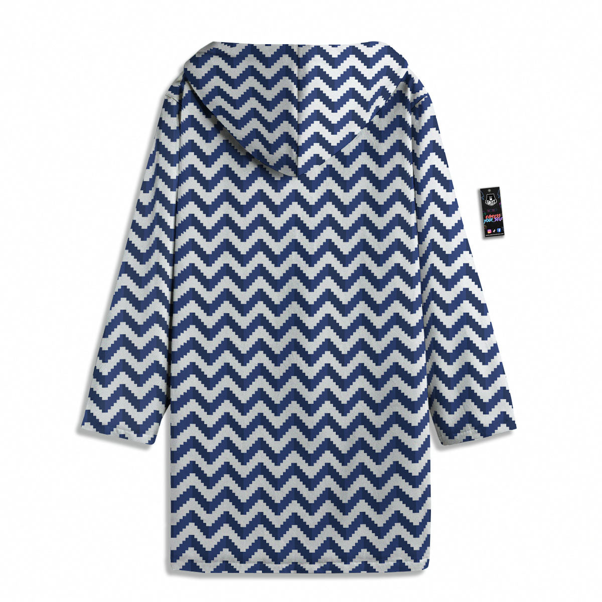 Pixel Zigzag Print Pattern Men's Windbreaker Jacket-grizzshop