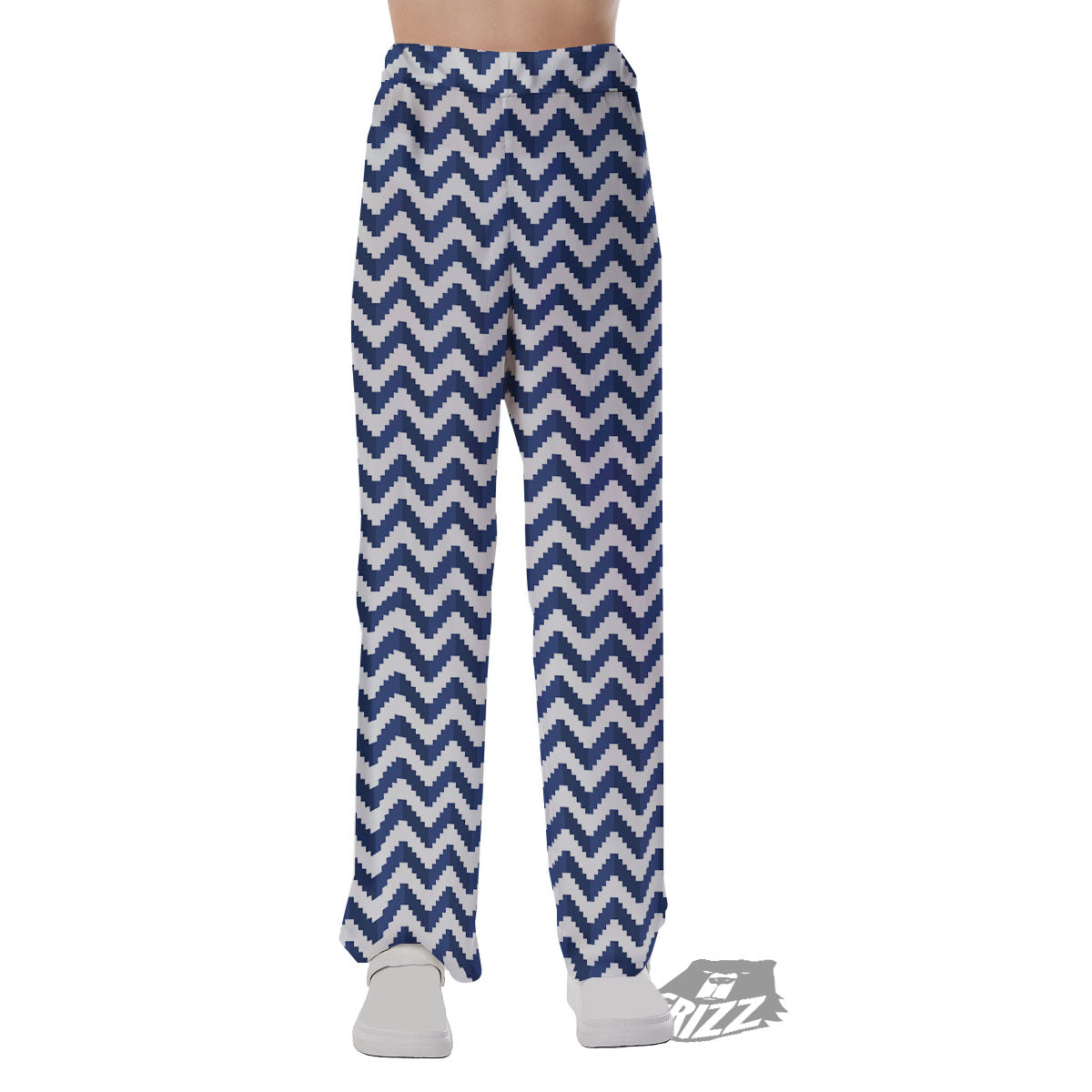 Pixel Zigzag Print Pattern Pajama Pants-grizzshop