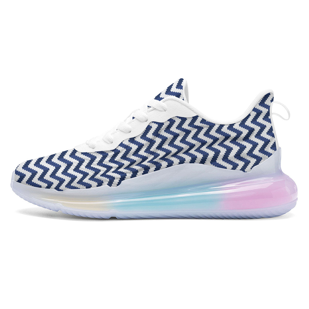 Pixel Zigzag Print Pattern Running Sneakers-grizzshop