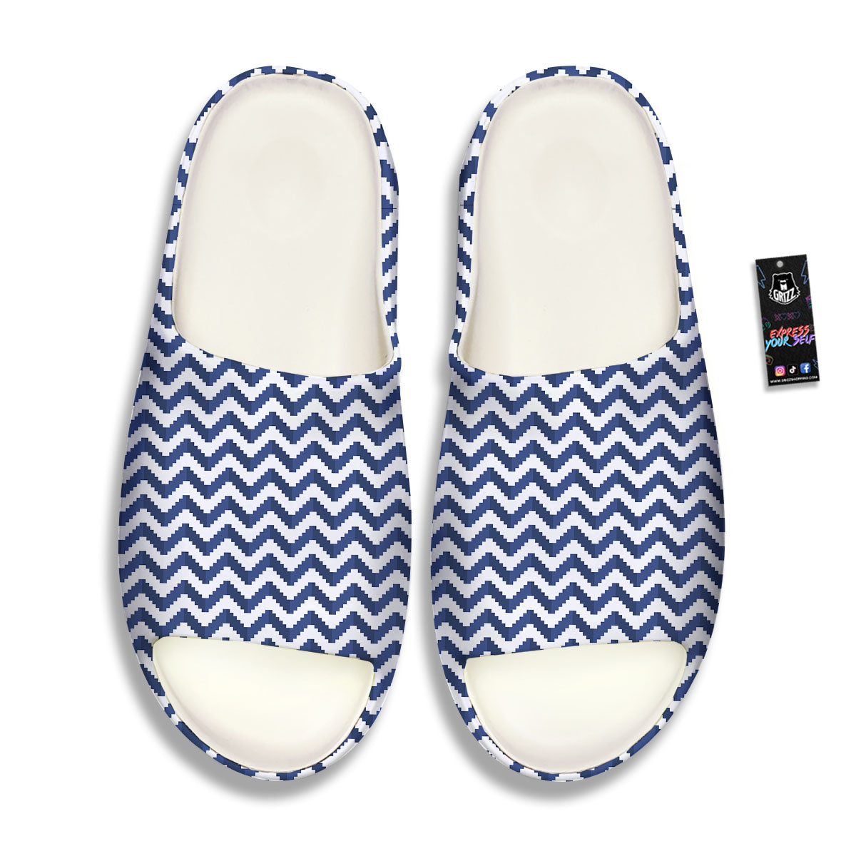 Pixel Zigzag Print Pattern Sandals-grizzshop