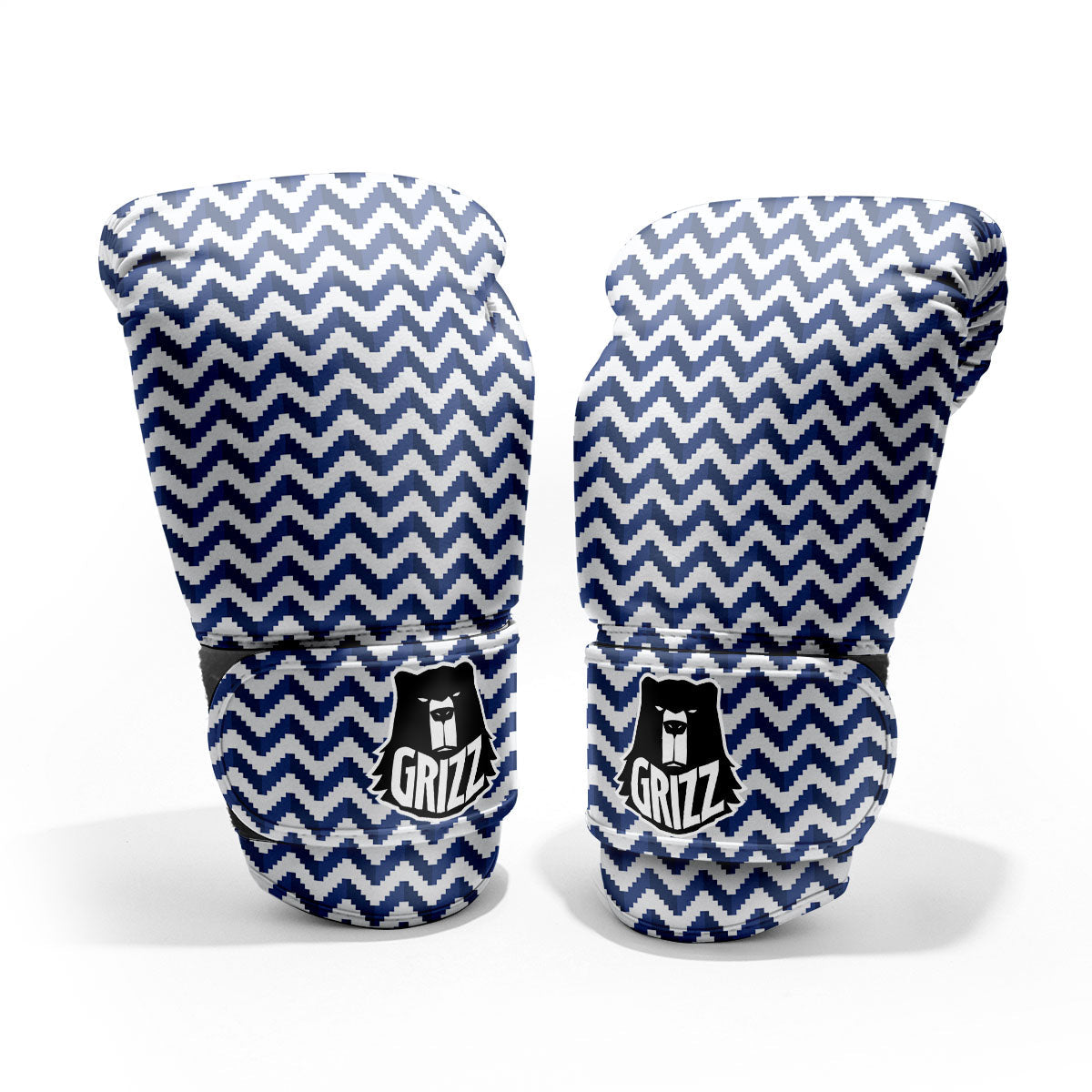 Pixel Zigzag Print Pattern Sparring Gloves-grizzshop