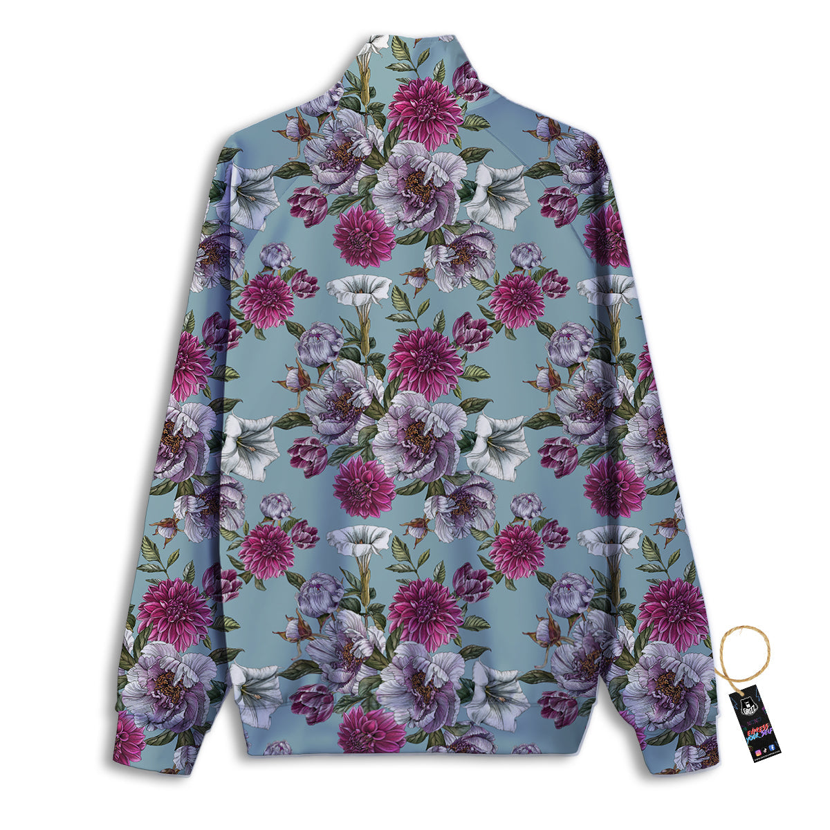 Pixel Zigzag Print Pattern Track Jacket-grizzshop