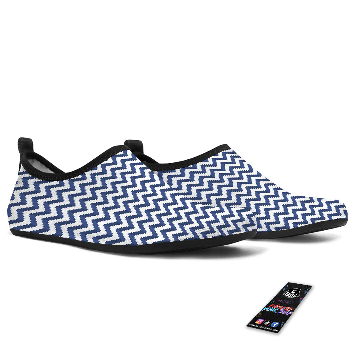 Pixel Zigzag Print Pattern Water Shoes-grizzshop