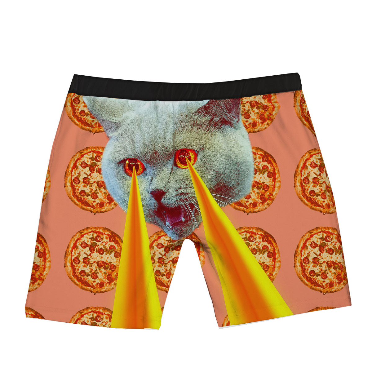 Pizza And Cat Print Boxer Briefs-grizzshop