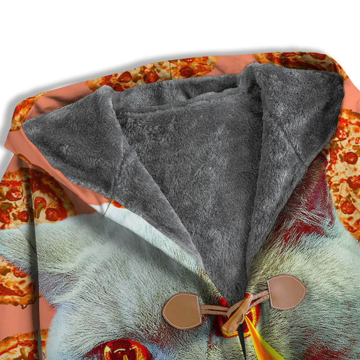 Pizza And Cat Print Men's Windbreaker Jacket-grizzshop