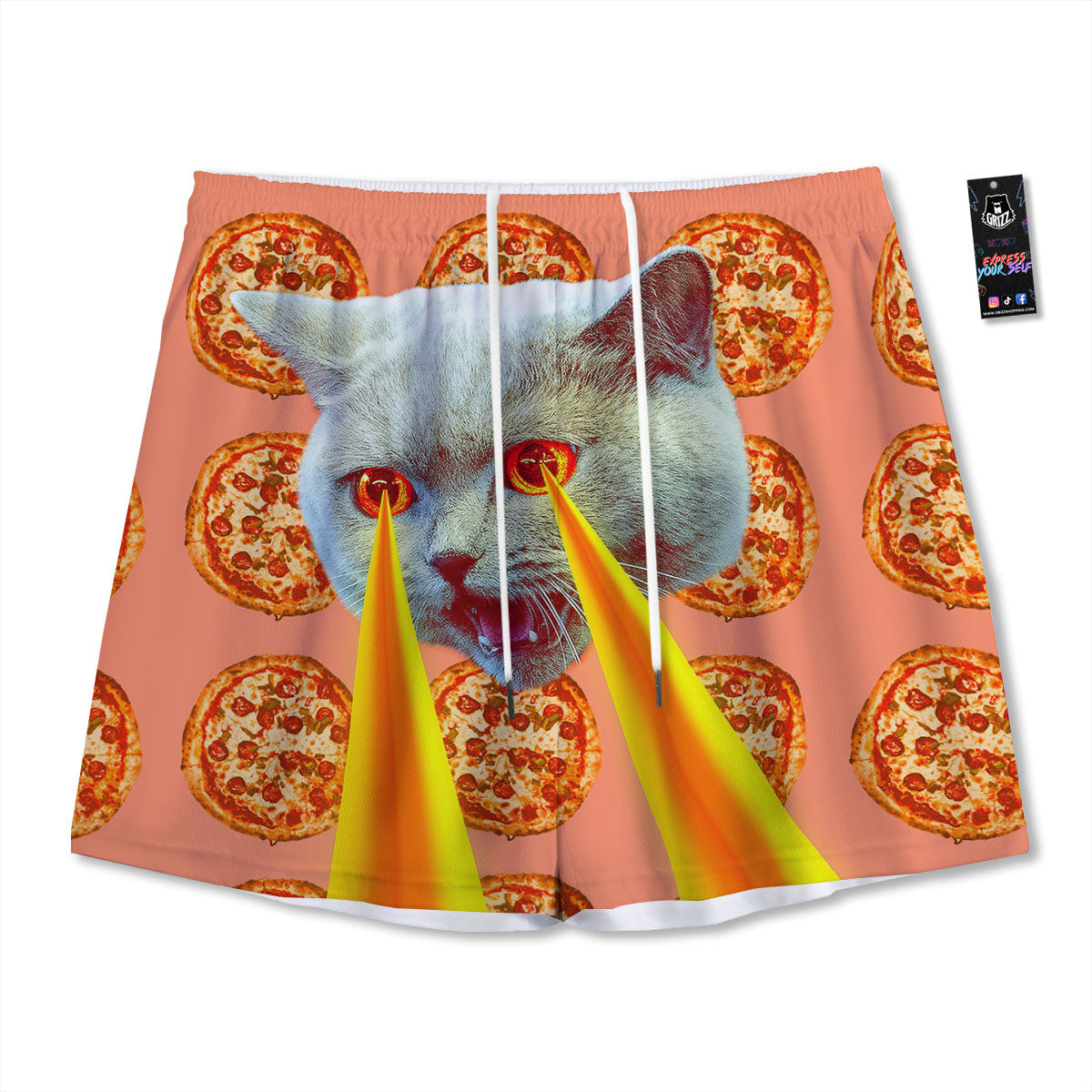 Poker Cards Print Mesh Shorts