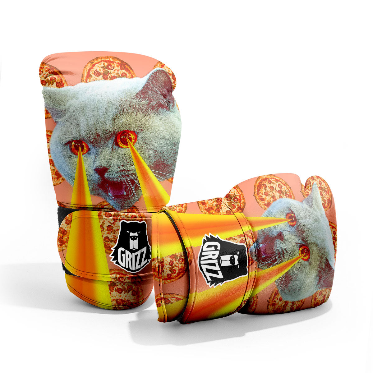 Pizza And Cat Print Pro Boxing Glove