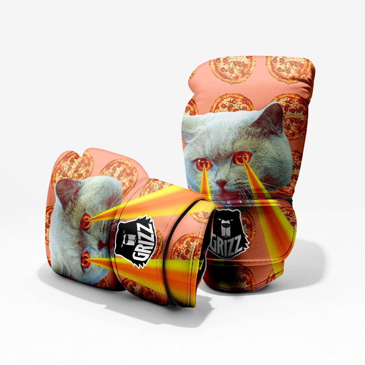 Pizza And Cat Print Pro Boxing Glove