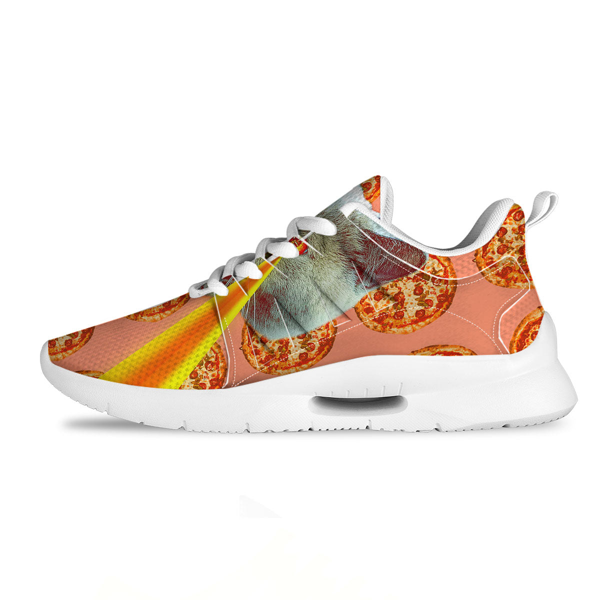 Pizza And Cat Print Tennis Shoes-grizzshop