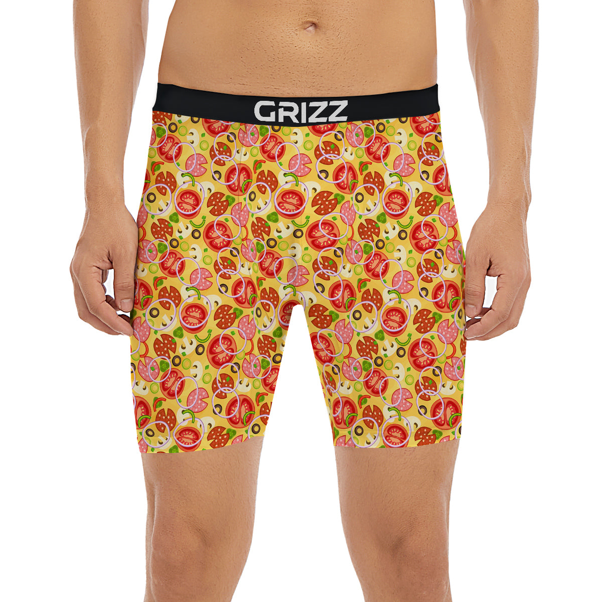Pizza And Different Ingredients Print Pattern Boxer Briefs-grizzshop